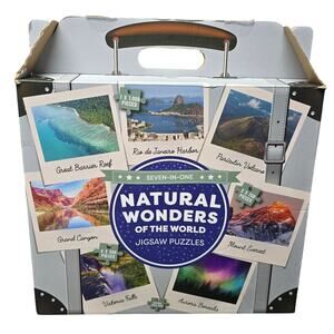 Seven Natural Wonders Of The World Box Of 7 Jigsaw Puzzles & Poster